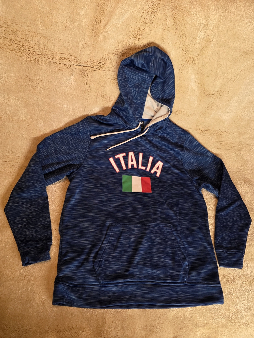 Mitre Italia Heathered Blue Soccer Pullover Hoodie Sweatshirt Size L